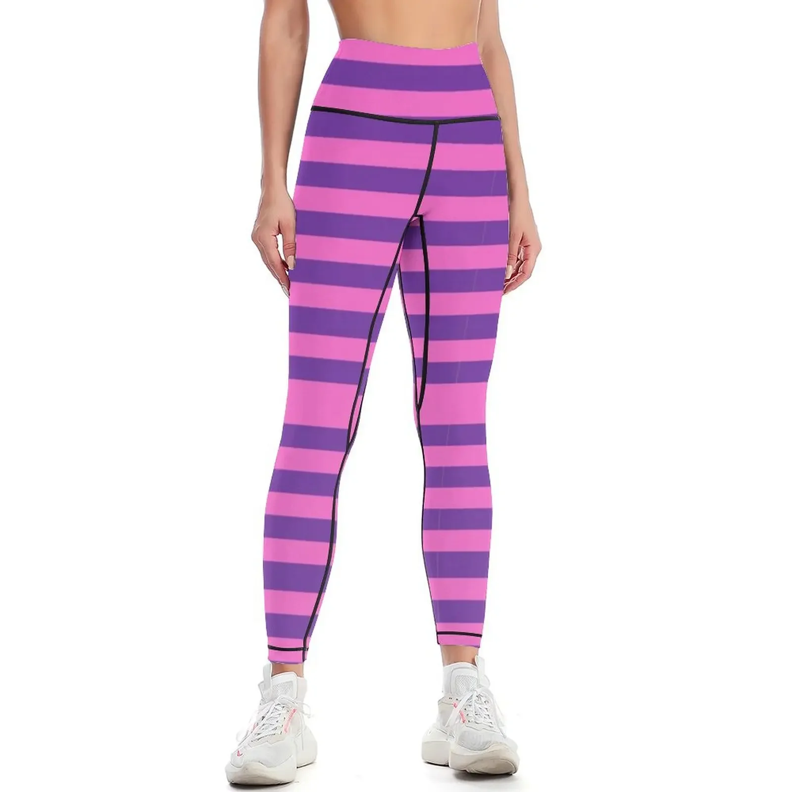 

PINK AND PURPLE STRIPED Leggings leggins push up woman gym sportswear woman Fitness woman flared Womens Leggings