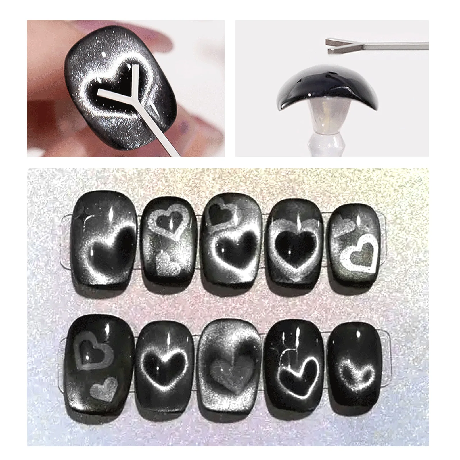 En forme de Y oeil de chat vernis à ongles aimant tige combinaison ensemble Nail Art bricolage amour coeur effet Gel vernis aimant tige ensemble d'outils