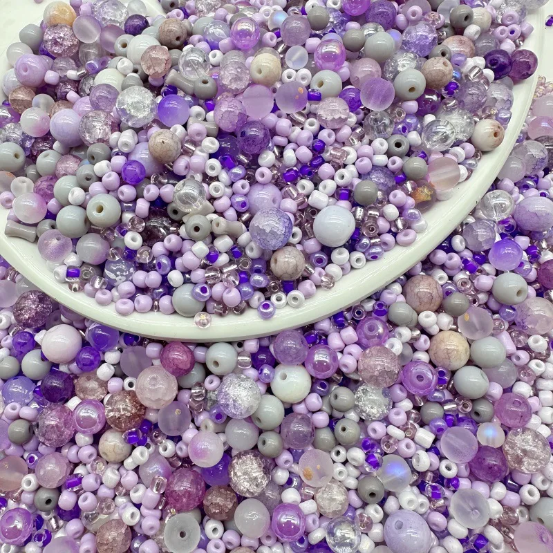Mixed Water-Stained Porcelain Beads Pack Multicolor Loose Beads for DIY Handmade Bracelet Necklace Jewelry Making Accessories