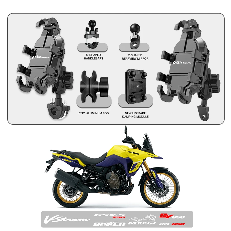 

Phone Mount Stand Motorcycle Holder 360° Rotatable ABS Adjustable For SUZUKI V-Strom V Strom DL650 DL650 XT VStrom Upgrade