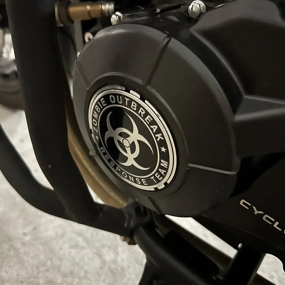 دراجة نارية العادم الأنابيب تعديل الملحقات المقيم الشر مظلة معدنية الألومنيوم التسمية ملصق مائي امتصاص الصدمات ملصقات ديكور لتزيين الغرف #4