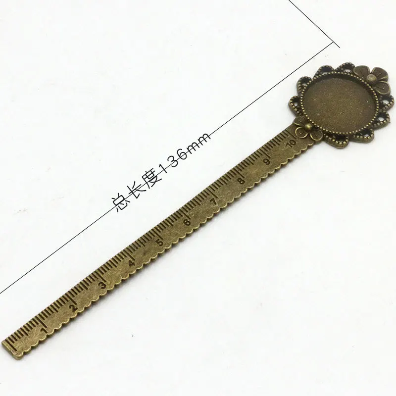 Aesthetics Vintage European style Brass Straight Ruler Students Metal Ruler Bookmarks Stationery Measuring Tool School Supplies