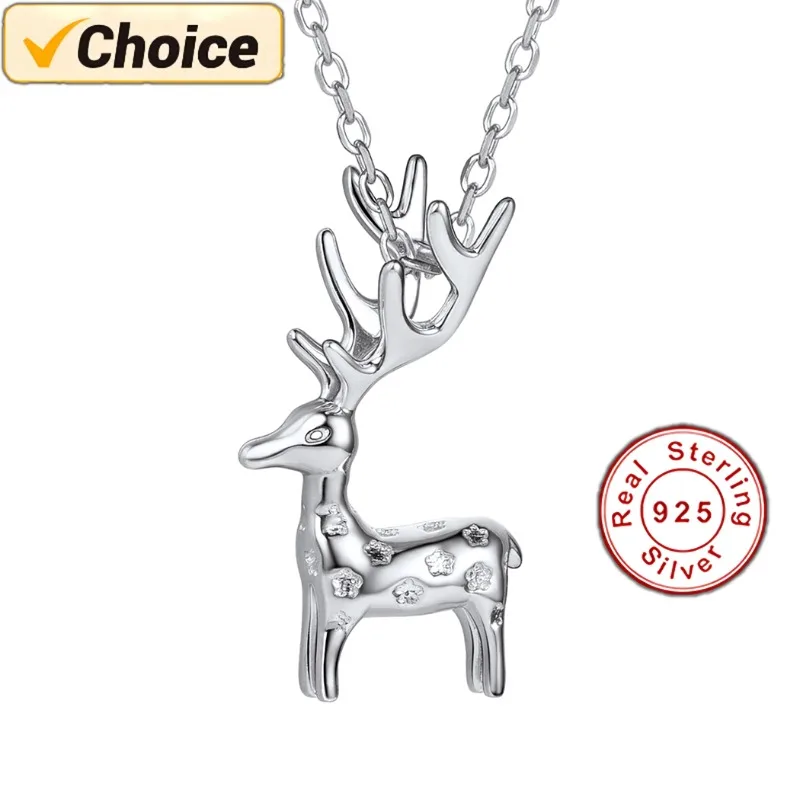 

Sika Deer Necklace Dainty Charm for Girls 925 Sterling Silver Animal Spotted Japan Deer Pendant