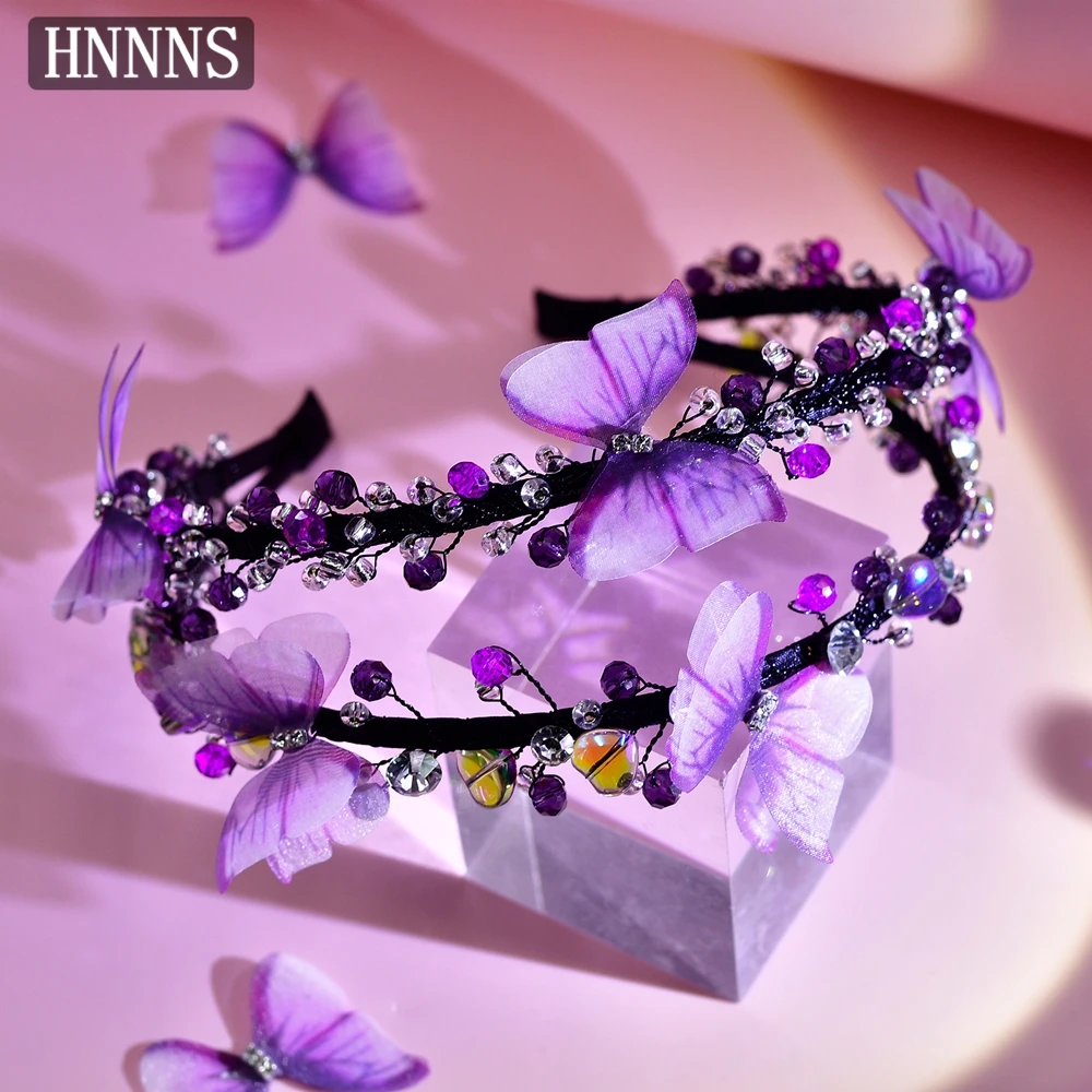 TOPQUEEN جميلة الزفاف الجنية عقال اليدوية أنيقة فراشة المياه الماس السيدات مأدبة الشعر الحلي YXA160