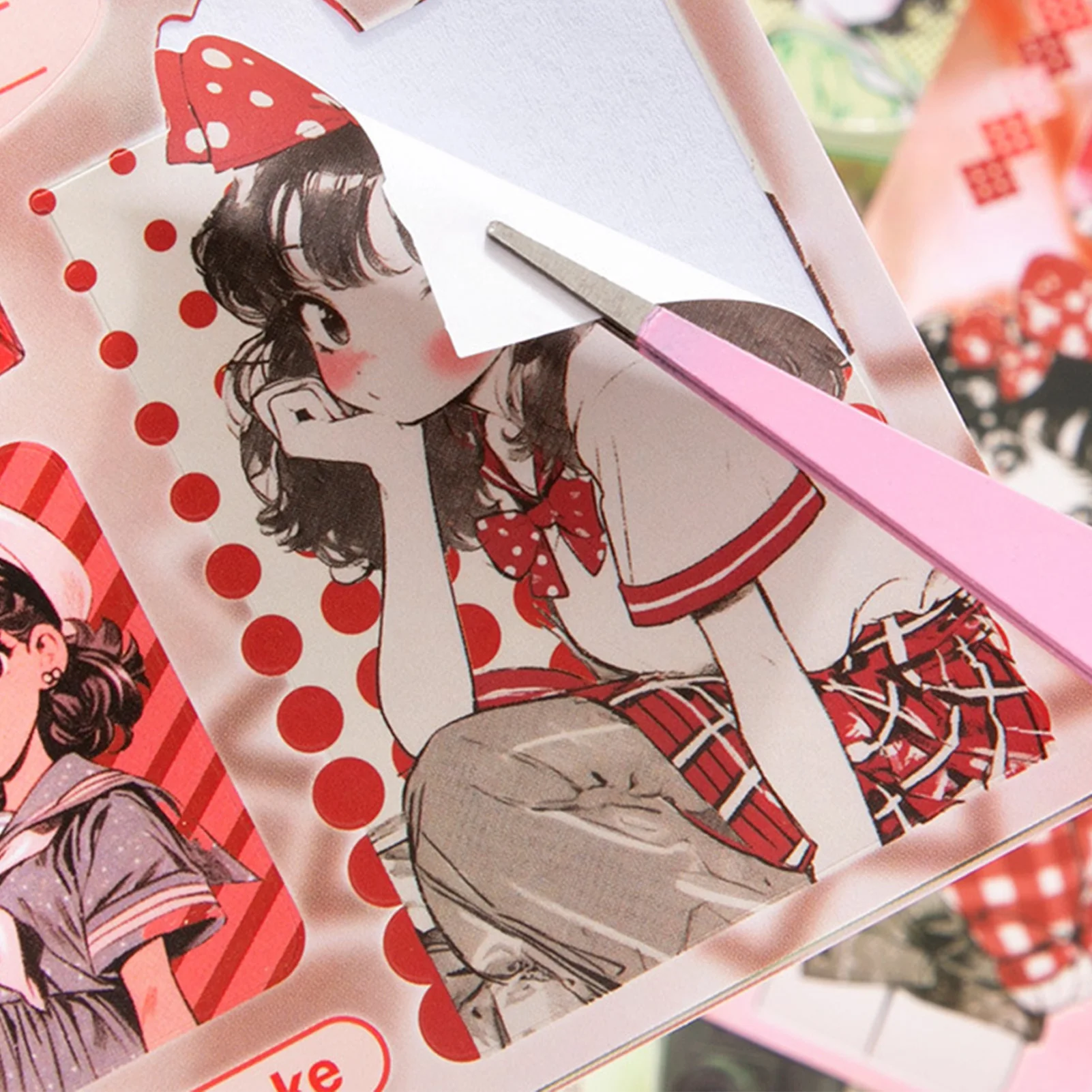 

Millennium Memoirs Scrapbooking Japanese Showa Style Sticker Book DIY Die-cut Dress Up And Landscape Decorative Stickers