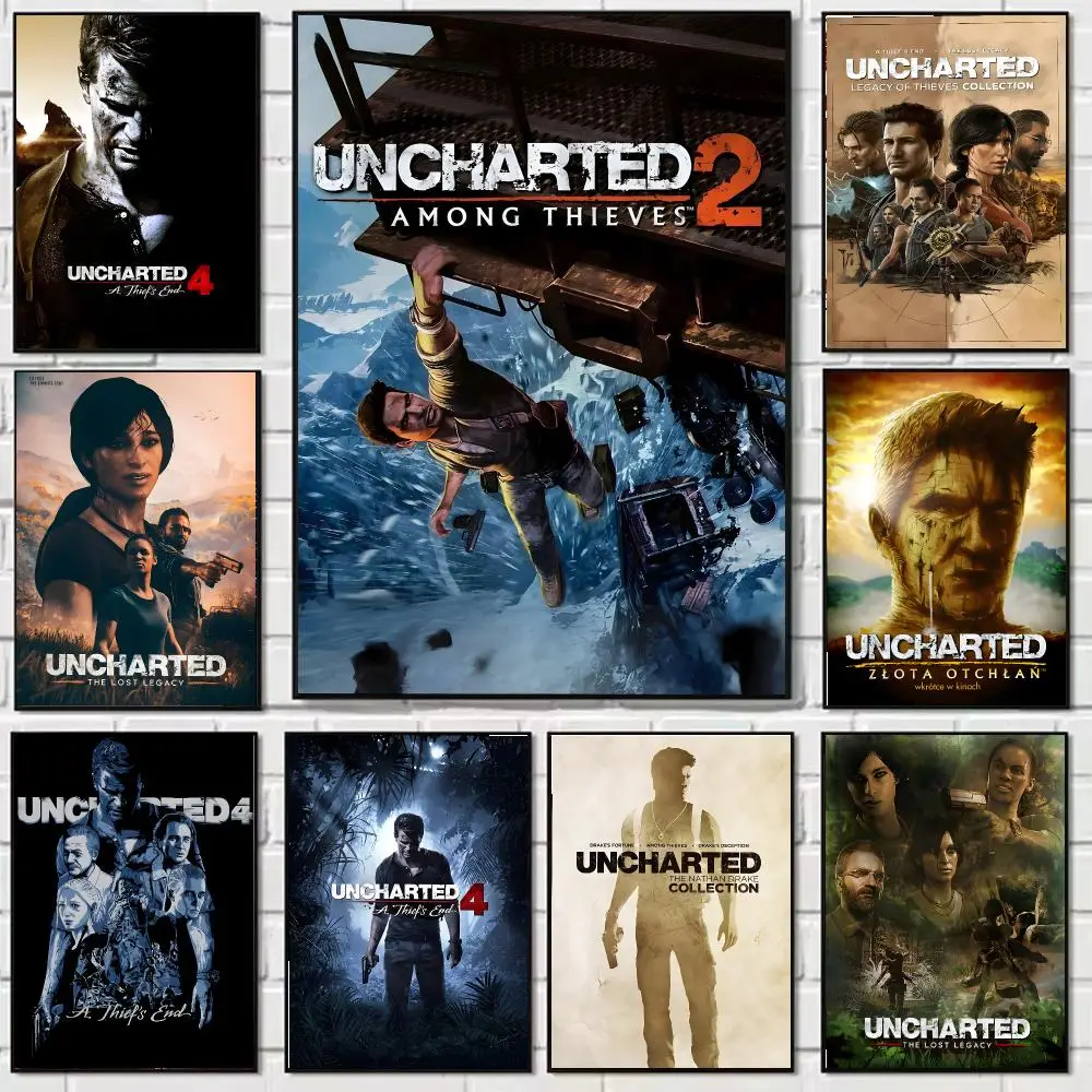 Uncharted Poster Self-adhesive Wall Mural Art Waterproof Sticker For Bar Room Decor High Quality Print Gift