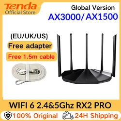 Roteador sem fio com Wi-Fi Booster, Repetidor, Extensor de rede, Gigabit, 6 AX3000, 2.4G, 5Ghz, AX1500, AC12000, Tenda 6