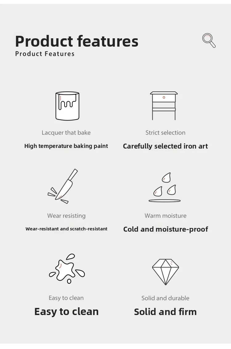 Light luxury dining table modern simple wrought iron rock slab combination modern