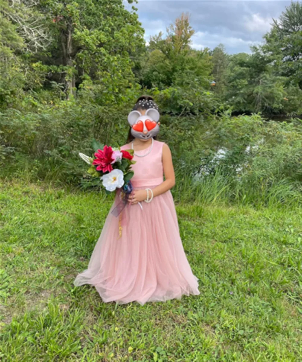 

Customized Cute Flower Girl Wedding Dress Satin Sleeveless Bow Princess Birthday Party Prom Performance Kid First Communion Gown