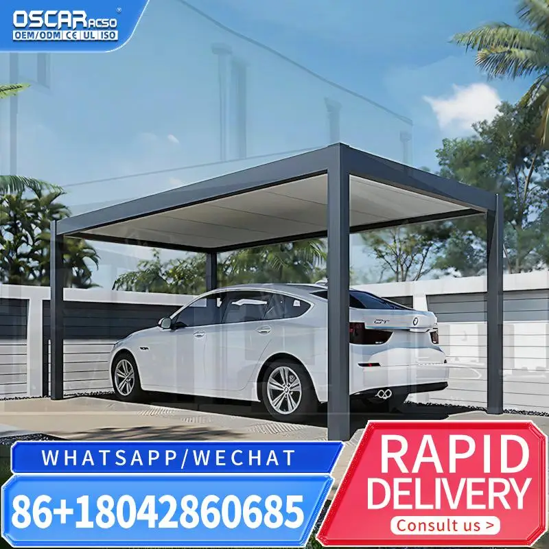 Adjustable Louvered Roof & Motorized Function Stylish & Durable  & Canopy for Patio Backyard Balcony Modern Waterproof Aluminium