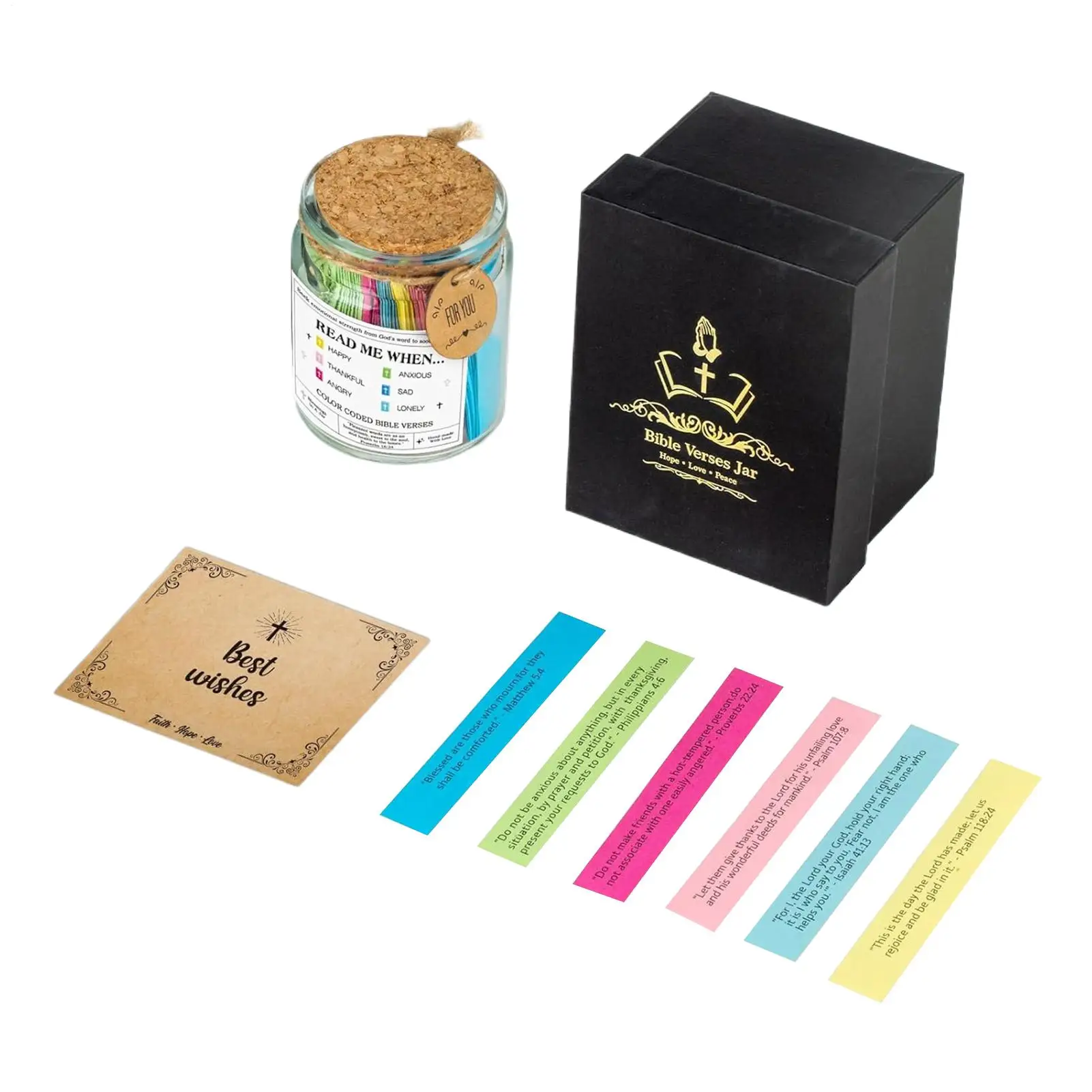 Bible Jar for Men Inspirational Scripture Cards Daily Pray Bible Verse Box for Men Women Adults Family Friends Coworkers Priests