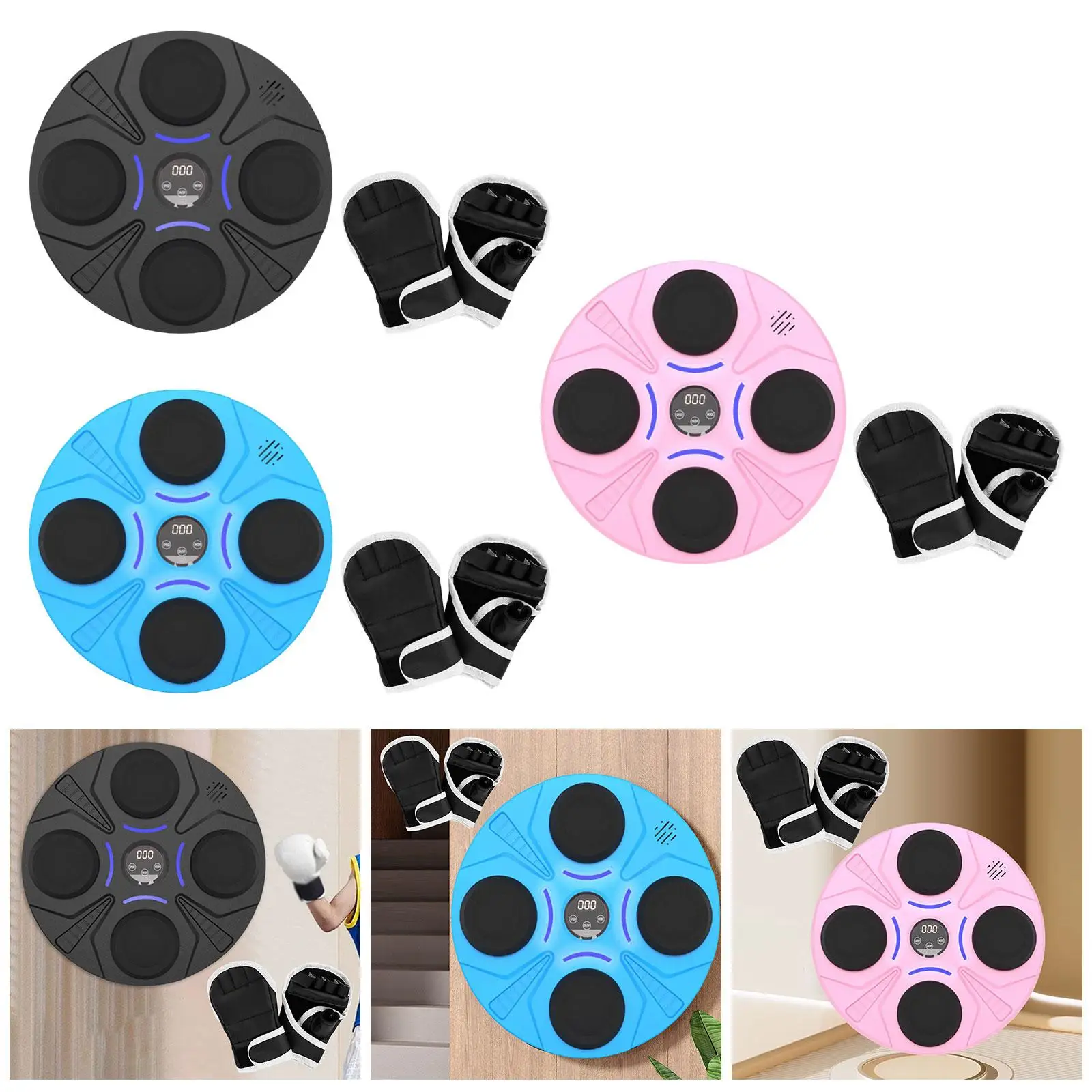 Musical Punching Board Wall Mounted Boxing Target Mat with Gloves for Kids Adult Music Boxing Machine Training Home Gym