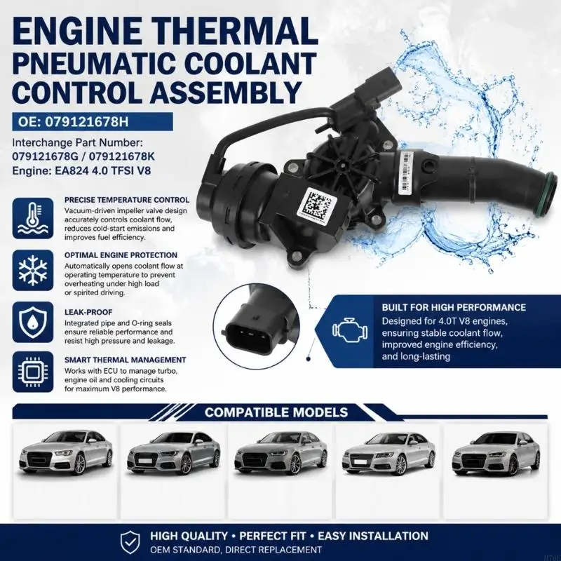 M76E Integrierte Motorkühlungssteuerventile, Kühlmittelthermostatgehäuse für 4.0T – Detail 7