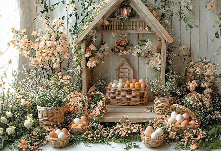 Mehofond Photography Background Spring Easter Cabin Carrots Flower Eggs Kids Birthday Party Portrait Decor Backdrop Photo Studio