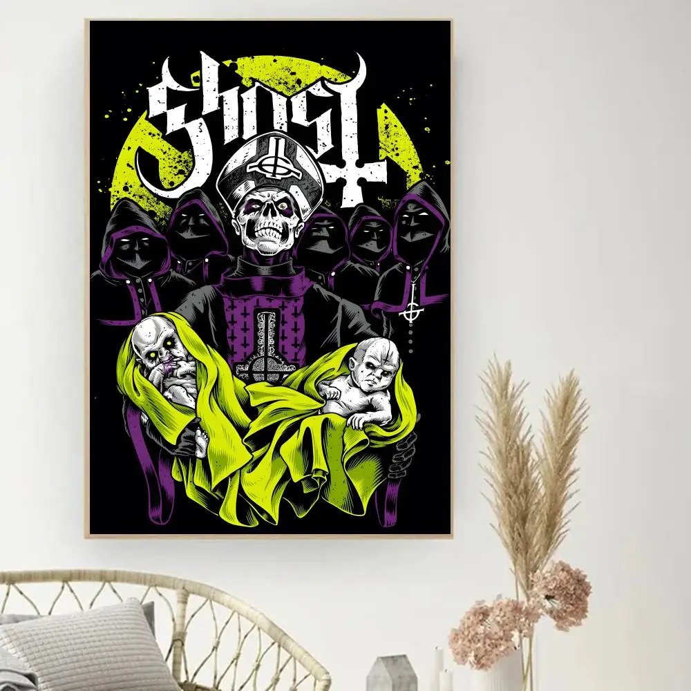 Ghost Swedish Band Painting Calligraphy Poster Print Modern Decor Room Home Decor Canvas Art Pictures Home For Living Room
