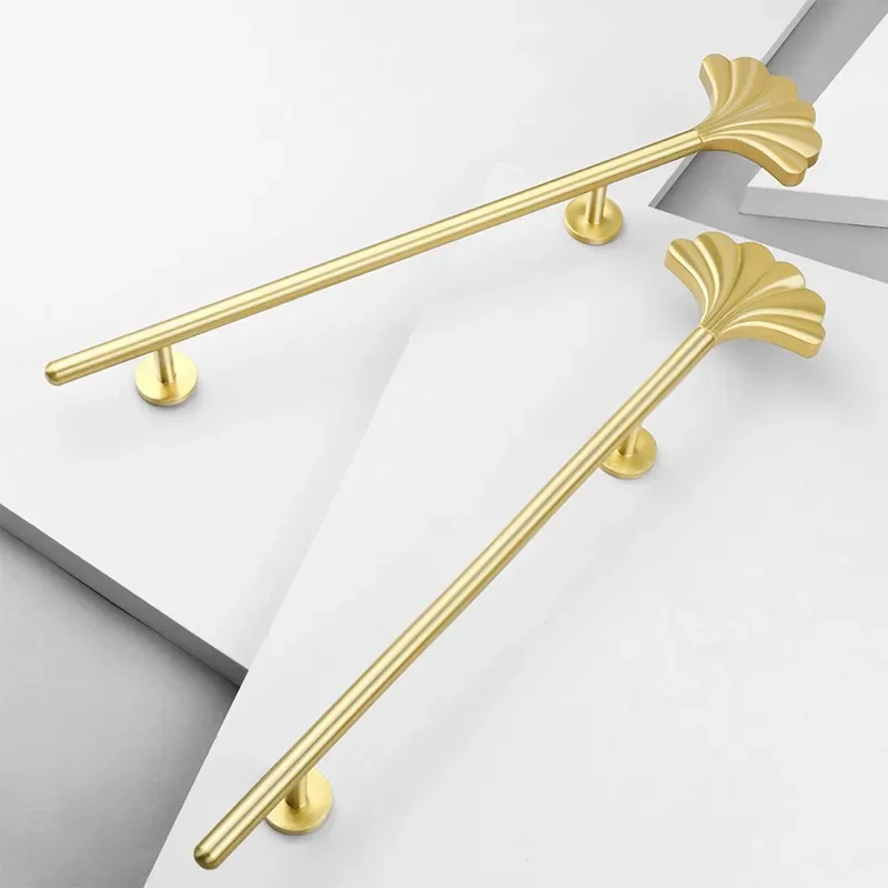 1Pcs Minimalist Luxury Ginkgo Leaf Handle Handles for Furniture Personalized Pure Brass Hardware Cabinet Drawer Handle