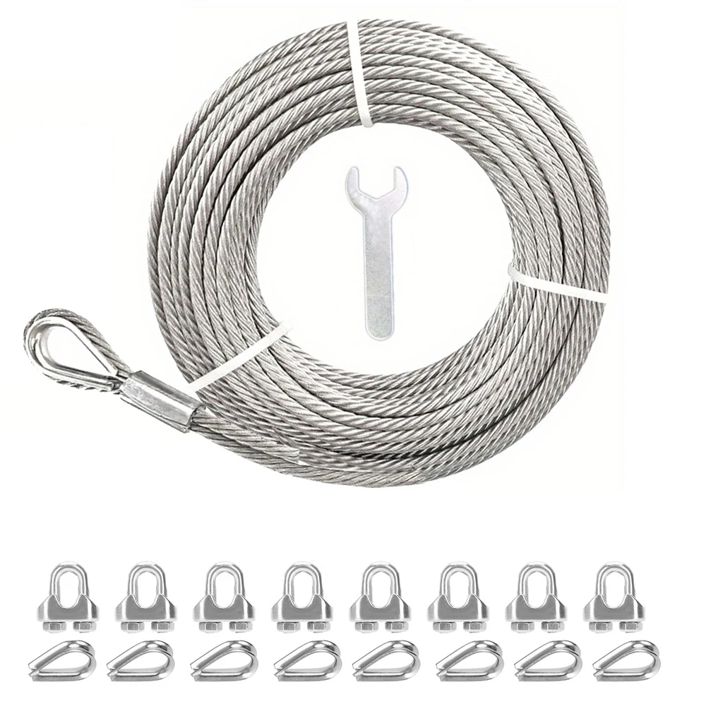 

Канат из нержавеющей стали 3/16, прочность на разрыв 3700 фунтов, морской класс, авиационный трос для зиплайнов, ограждений террас, тентов, бельевых веревок