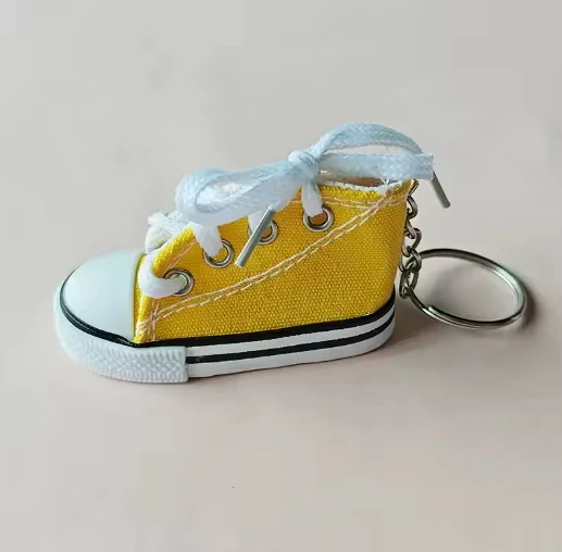 60Pcs Canvas Sneaker Key Chains Tiny Shoe Keyring Pendants Cute Mini Sneaker Charms for Kids Gift Backpack Decoration