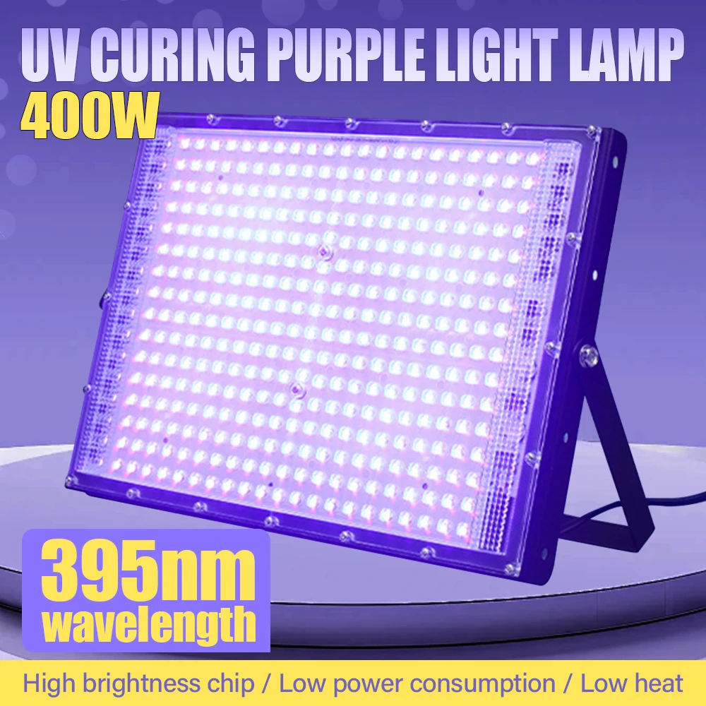 395nm 400nm Led UV Floodlight 220V Ultraviolet Stage Lamp 400W LED Stage Blacklight Waterproof Disco Party Stage Backlight