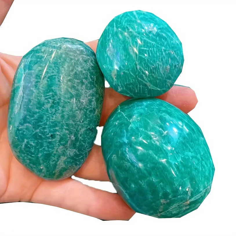 Amazonite Healing Crystal Palm Stone - Natural Stone For Home Decor & Art Crafts Yoga Meditation Halloween Unique Gift