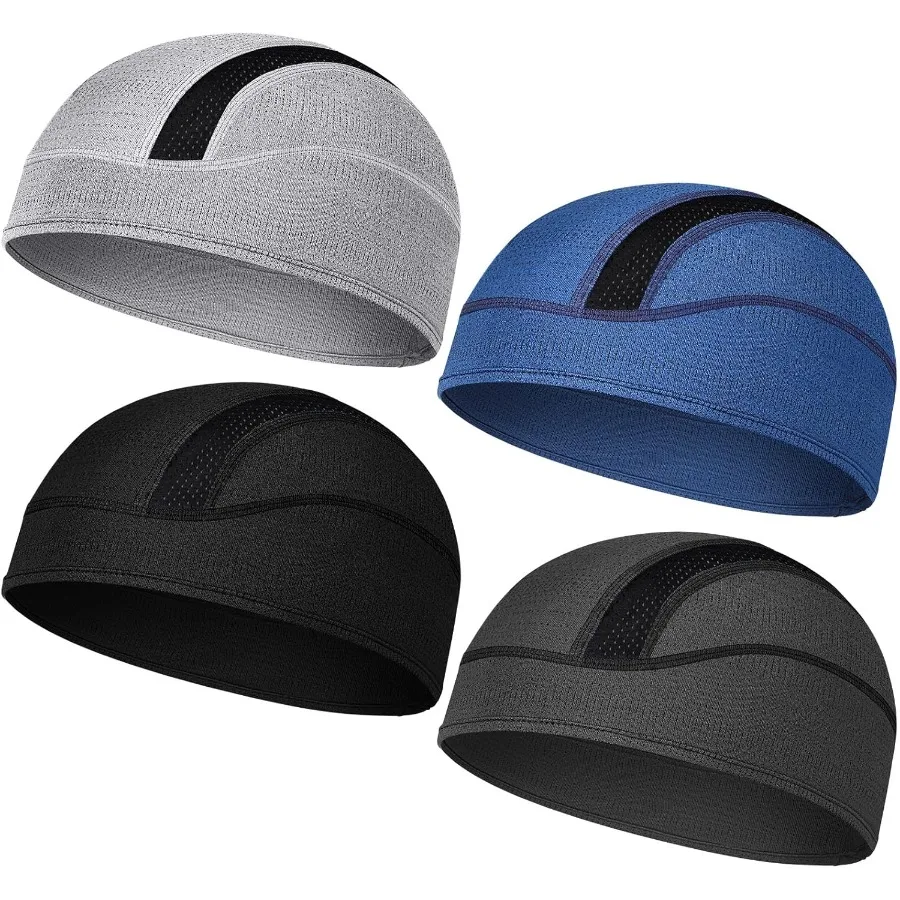 

JenPen 4 Pcs Skull Cap Helmet Liner Beanie Lightweight Summer Skull Cap Under Helmet Cycling Motorcycle Hard for Men Women