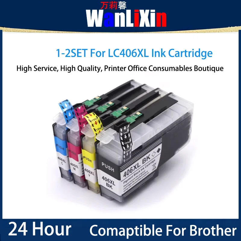 

1/2 SET LC406XL Ink Cartridge Compatible For Brother MFC-J4335DW J4535DW J5855DW J6555DW J6955DW Printer