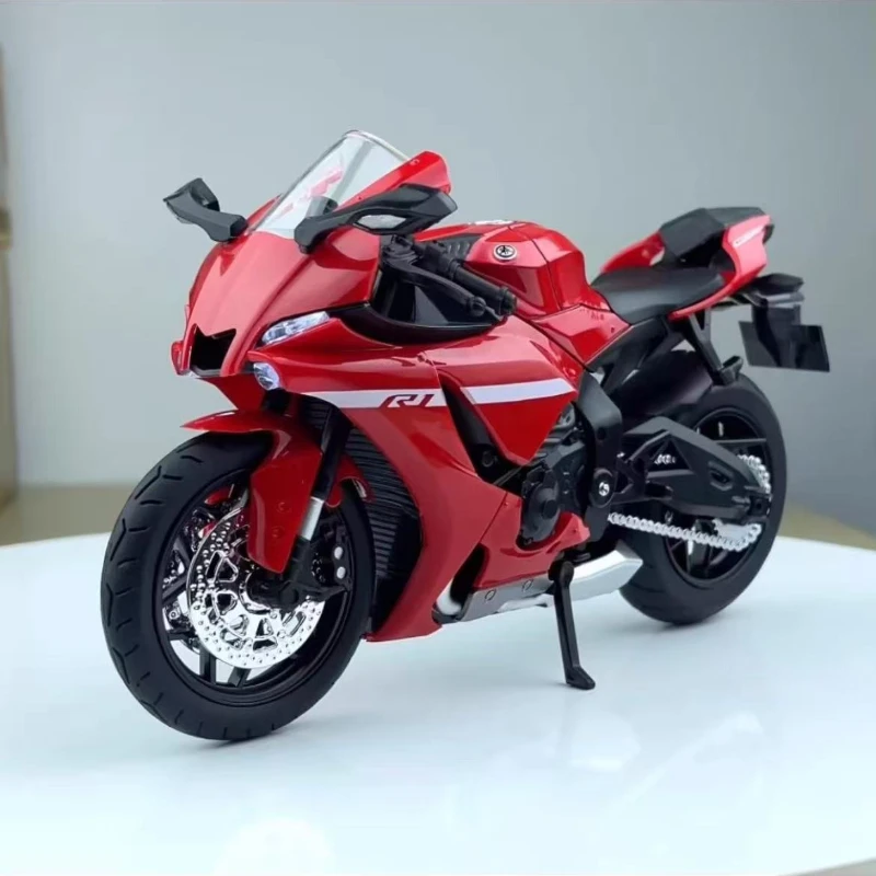 

1:12 Yamaha YZF-R1, высококачественная звуковая и световая модель игрушки, высококачественное украшение, детская игрушка в подарок