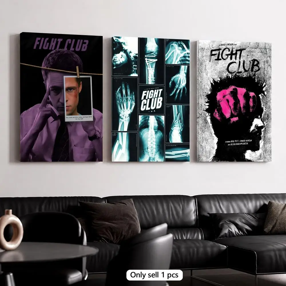 Movie F-Fight Club Framed Wall Painting Canvas Poster Wooden Stretcher Frame Inner Frame Kit for Wall Art Painting
