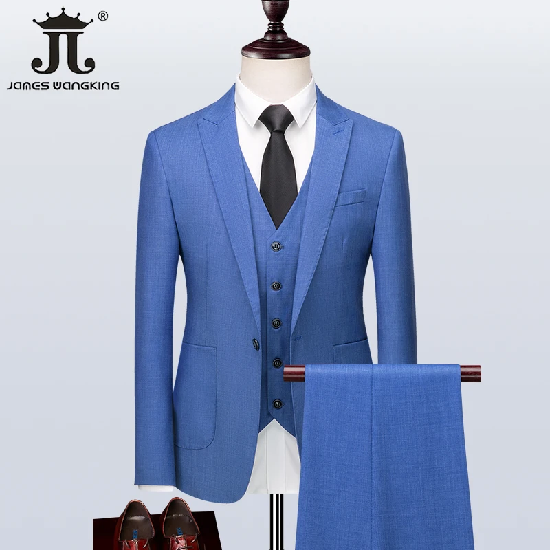 S-5XL ( Blazer + Vest + Pants ) Men's Business Casual Formal Workwear Groomsmen Groom Wedding Dress Prom Social Party Tuxedo