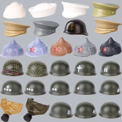 WW2 US Military Helmet Building Blocks WW1 Army Soldier Figures Officer Cap Hat Accessories Warrior Weapon Gun Bricks Toys Boys