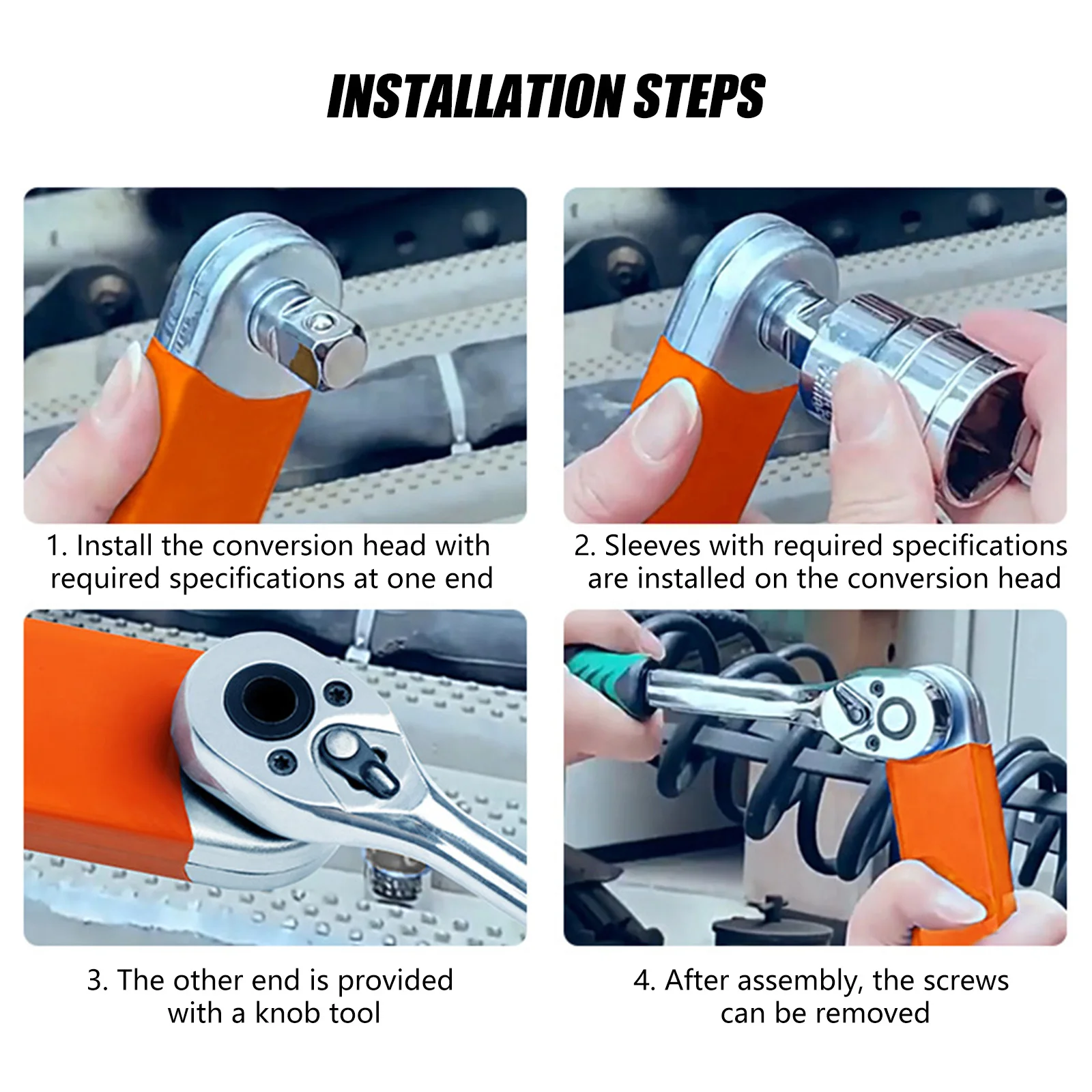 شريط تمديد مفتاح الربط العالمي قابل للتعديل برأس مزدوج أداة شديدة التحمل طويلة جدًا للميكانيكا وإصلاح السيارات