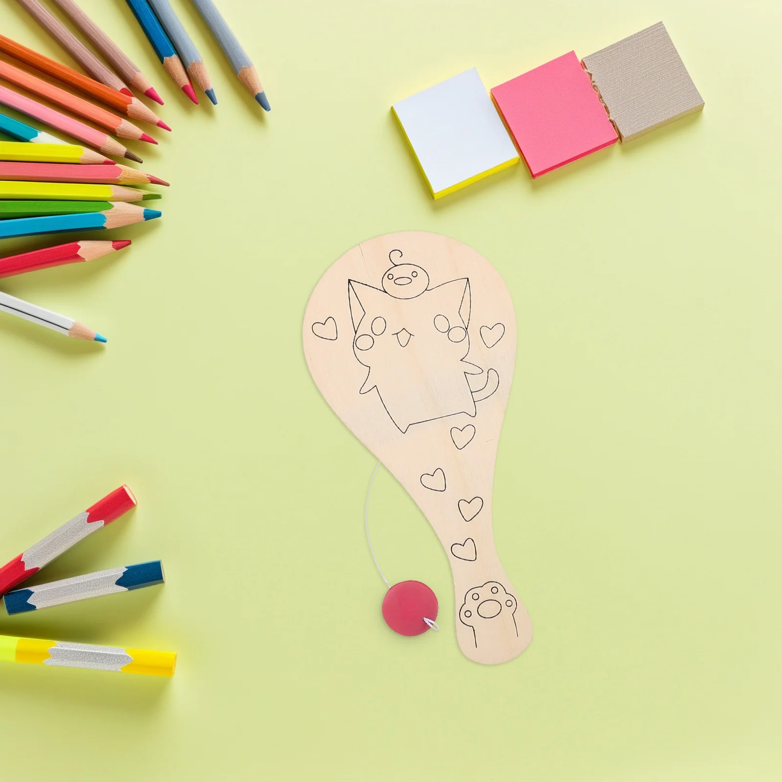 Raquette vierge en bois pour enfants, 8 pièces, peinture à la main, artisanat de coloriage pour l'art créatif, jouet de pagaie amusant en famille