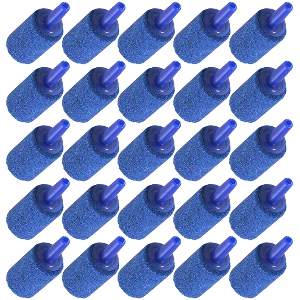 25 Pcs Bubble Stone Cylinder Oxygen Diffuser For Tank Aquarium Airstone Pet Products Plastic Stones Water Purification