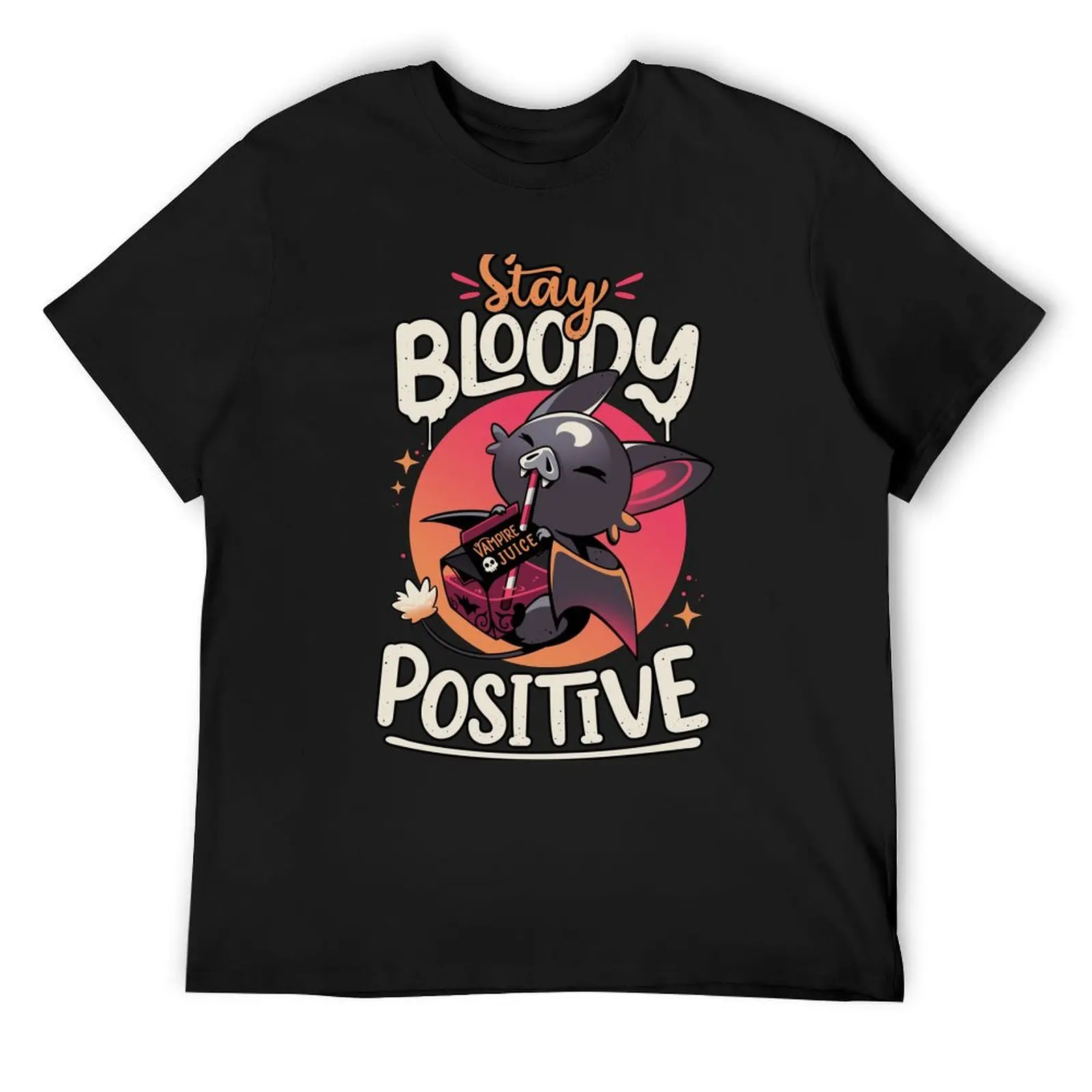 

Stay Bloody Positive — футболка с милой летучей мышью для мальчика, синие архивные футболки больших размеров для мужчин, тяжелые футболки