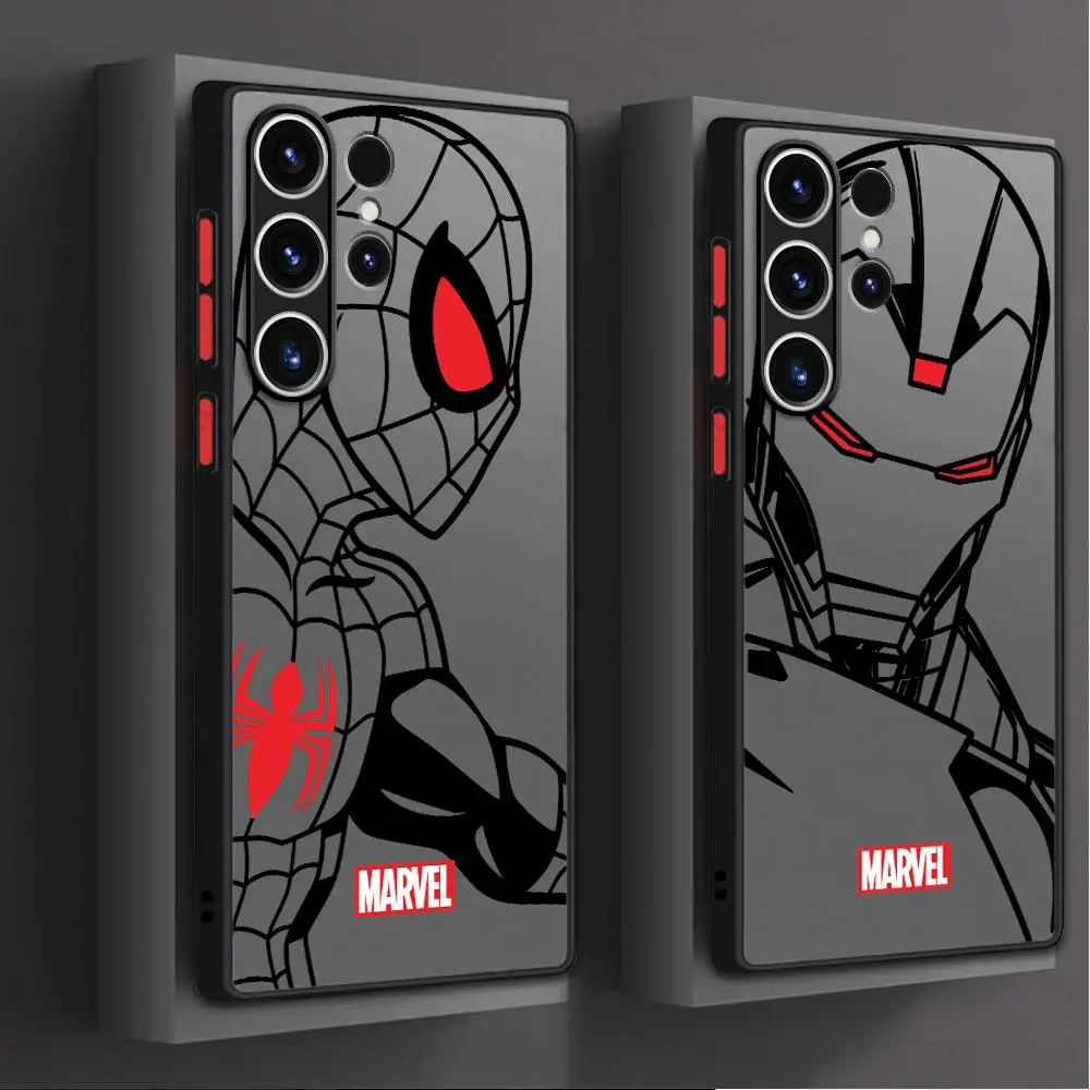 Marvel Spiderman Ironman Phone Case for Samsung Galaxy S24 S22 Ultra S23 S20 FE S21 Note 20 10 Plus S9 S10Plus Soft Cover