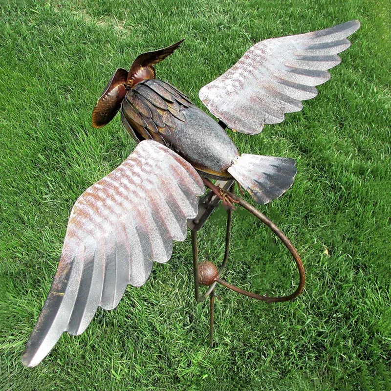 Metal Owl Wind Spinner Outdoor 3D  mill Darden Decoration Whirligig Yard  Catchers  Ornaments Garden 