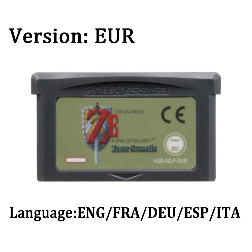 32 بت لعبة فيديو GBA لعبة خرطوشة وحدة التحكم أربعة السيوف بطاقة الألعاب رابط إلى الصحوة الماضية DX Minish قبعة أوراكل أوف سيزونز