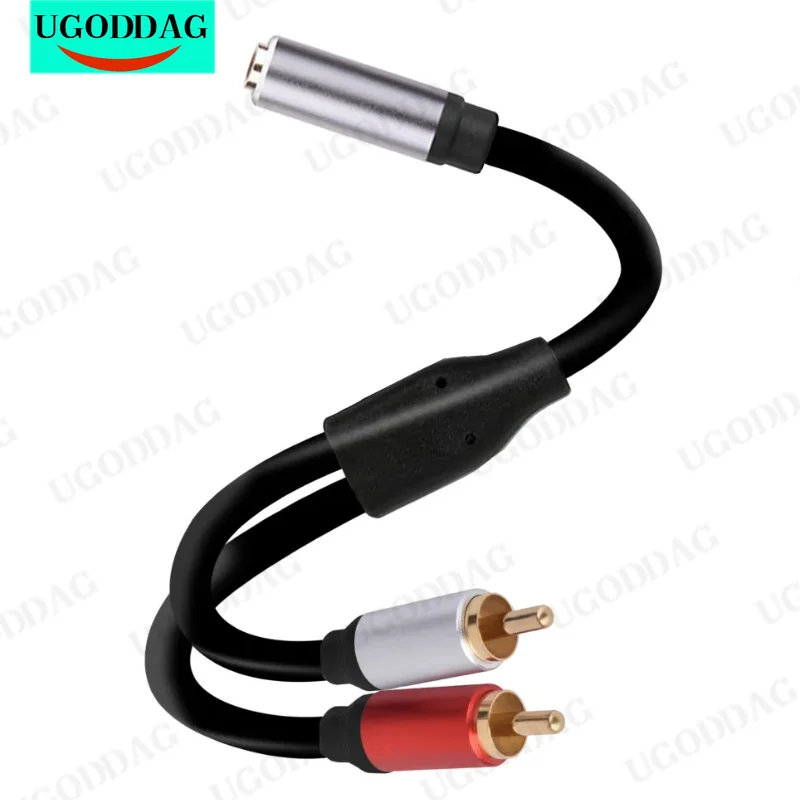 Stereo 3.5 RCA Y Cable 2RCA Male to 3.5mm Female AUX Jack Adapter Audio Cord for Computer MP3 Phone Speaker Home Theater DVD