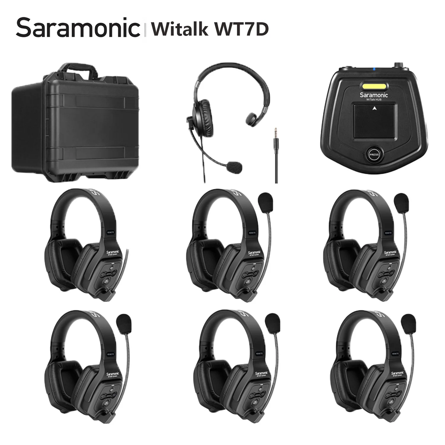 

Saramonic Witalk WT7D Full Duplex Wireless Intercom Headset System Marine Communication Headset Boat Coaches Teamwork Microphone