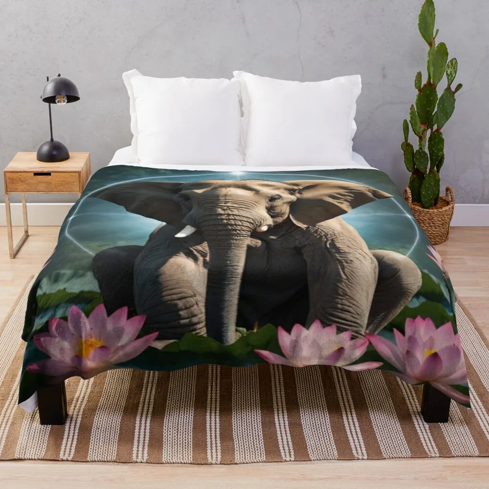 

El elefante sabio Throw Blanket Thermal funny gift Decorative Throw anime Blankets