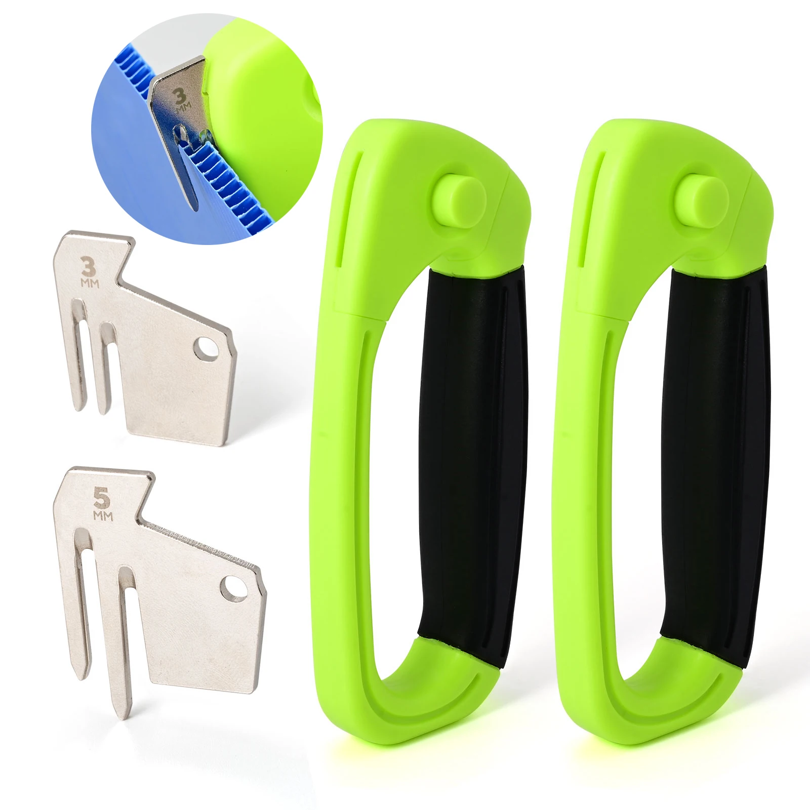 FOSHIO 2PCS PP Hollow Board Cutter Utility Grooving Cutting Knife Precise Paper Cardboard Packing Box Slivering Hand Cut Tool