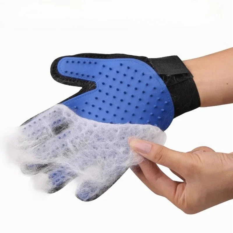Haarentferner-Handschuhe für die Dusche, Welpen- und Katzenbadebürste, Reinigungs-Silikonkamm-Handschuh, Massage- und Pflegezubehör für Hunde – Detail 2
