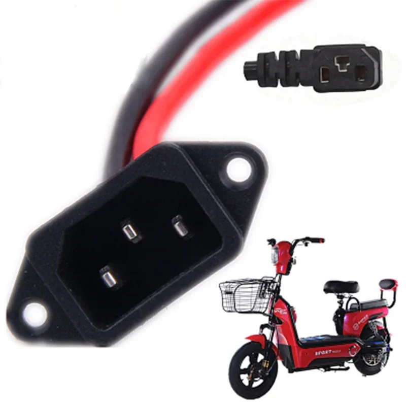 Ebike Charger Socket Charging Plug Power Hole Power Socket Square Hole Charging Port Electric Remodel Accessories Wrie 20CM