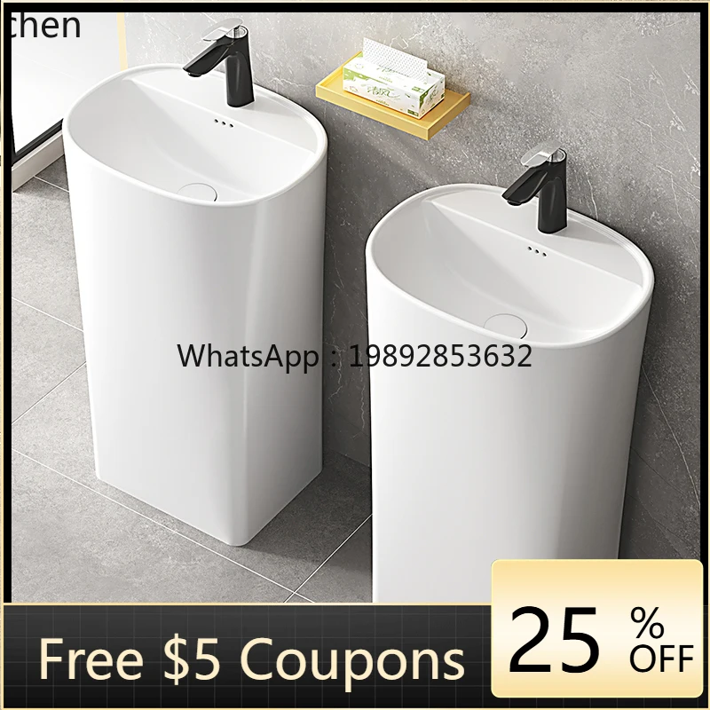 

Ceramic Integrated Washbasin Balcony Bathroom Floor-standing Washstand Bathroom