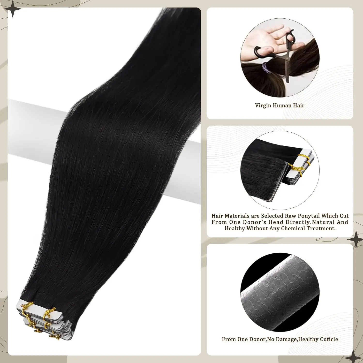 Full Shine Virgin Hand Tied Tape In Adhesives Human Hair Extensions PU Skin Weft Blonde Color Invisible Seamless Injection