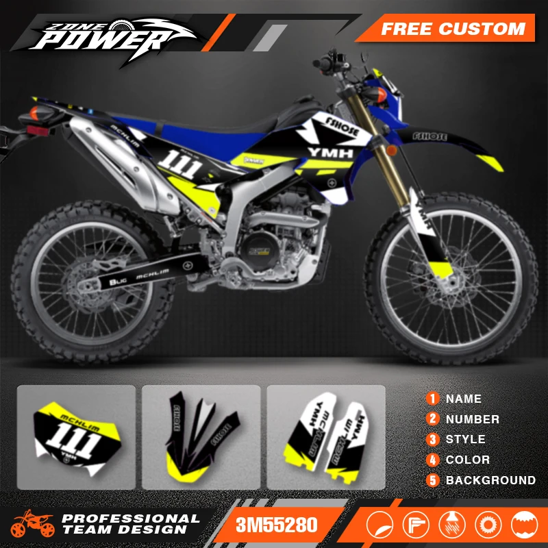 Powerzone Motorcycle Graphics Decals Sticker Kits for Yamaha WR250R WR250 2008-2013 2014 2015 2016 2017 2018 2019 2020 02