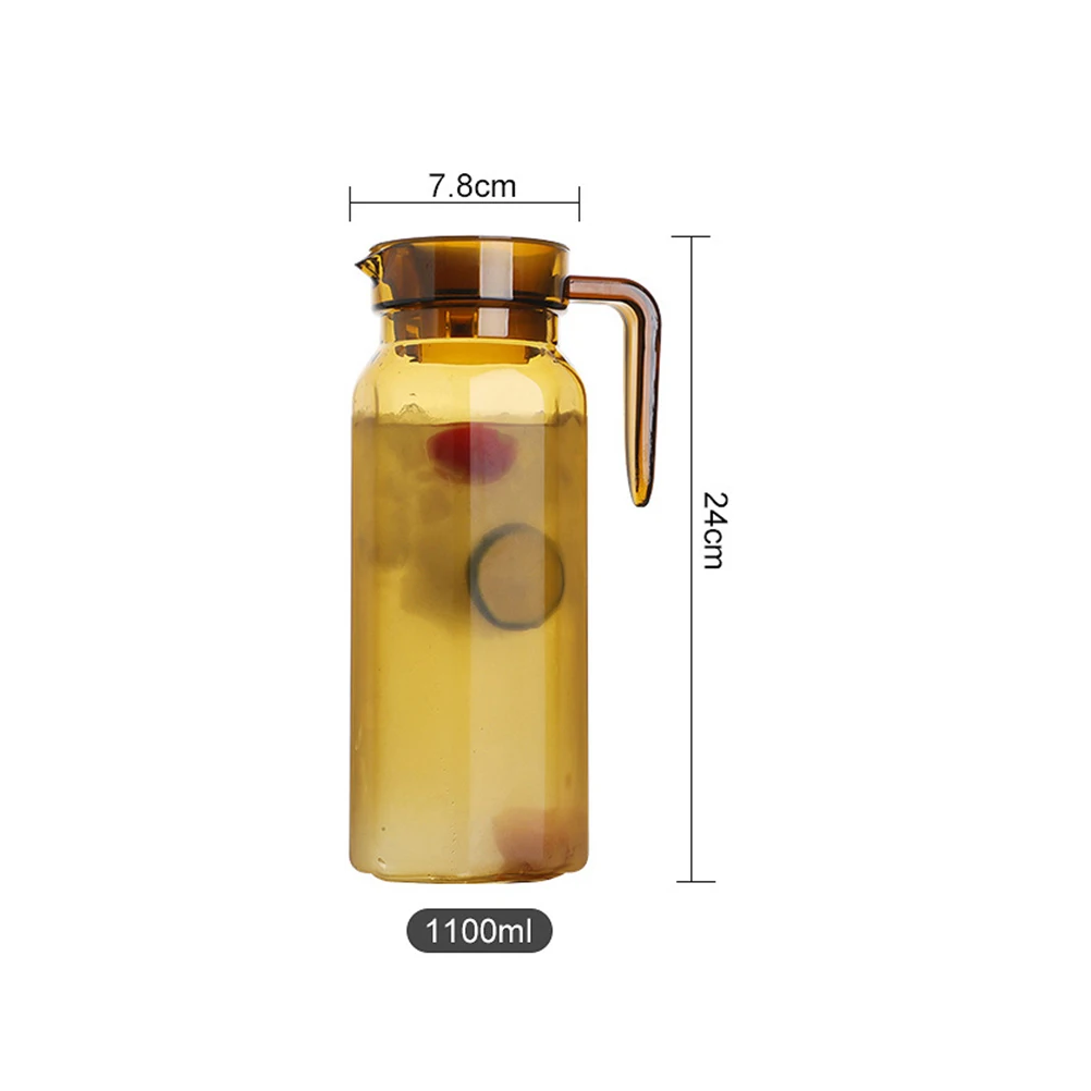 

Beverage Pitcher Acrylic Cold Water Kettle 1100ml Octagonal Large Capacity Juice Pot for Home Water Pitcher