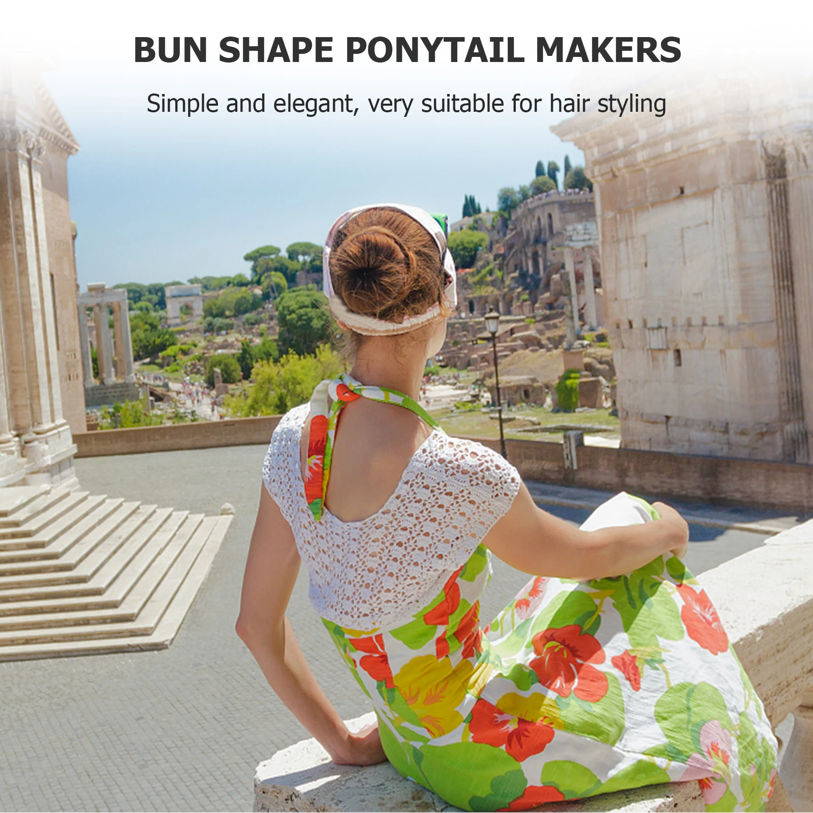 

8 шт., набор инструментов для укладки волос в виде булочки, регулируемое кольцо для волос в форме пончика для повседневного ношения, набор держателей в форме булочки с хвостиком