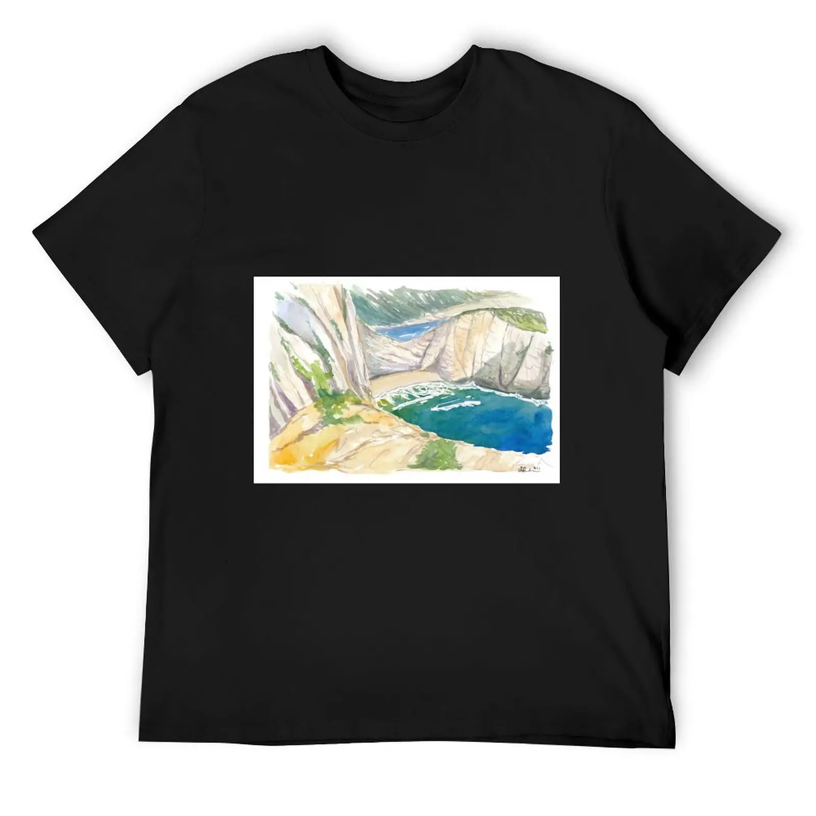 Zakynthos Greece Blue Turquoise Dreams at Navagio Shipwreck Beach T-Shirt graphic t shirts Short sleeve tee men tshirt