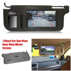 7Inch Black Car Left Sun Visor Rear View Mirror Screen LCD Monitor 2 Channel Video Parts